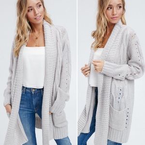 [ Leighton ] Cable Knit Cardigan
